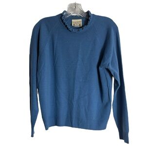 MURRAY BROTHERS *VINTAGE* Wool Ruffle Neck Sweater in Cornflower Blue
